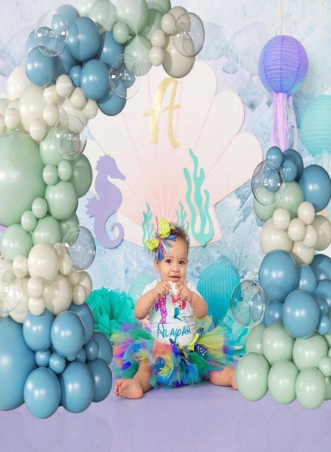 NUTTYBASH Under the Sea Party Decorations, Dusty Green Blue Under the Sea Balloon Garland Arch Kit, Ocean Themed Party Decorations Baby Shower Birthday Party Decor(136Pcs) - Image 2